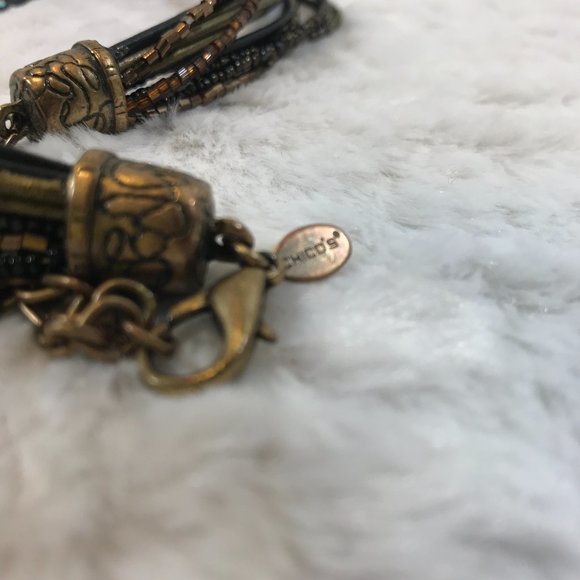 Chico's Multi Strand Rhinestone Statement Necklace - Picture 6 of 8